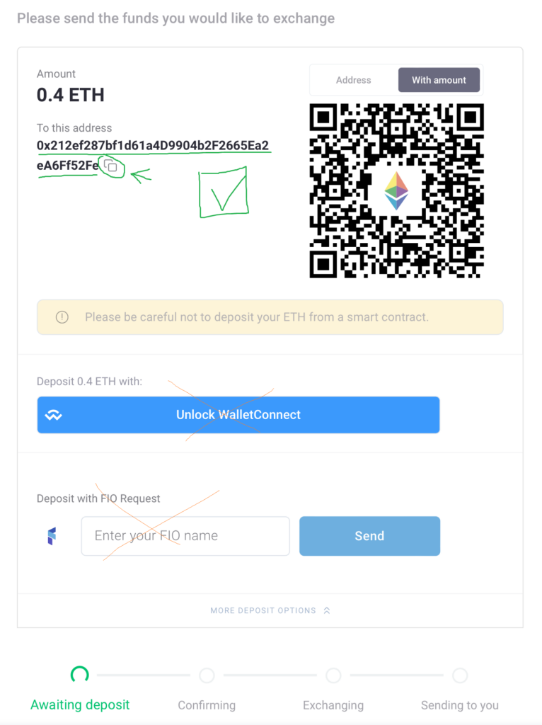 deposit address